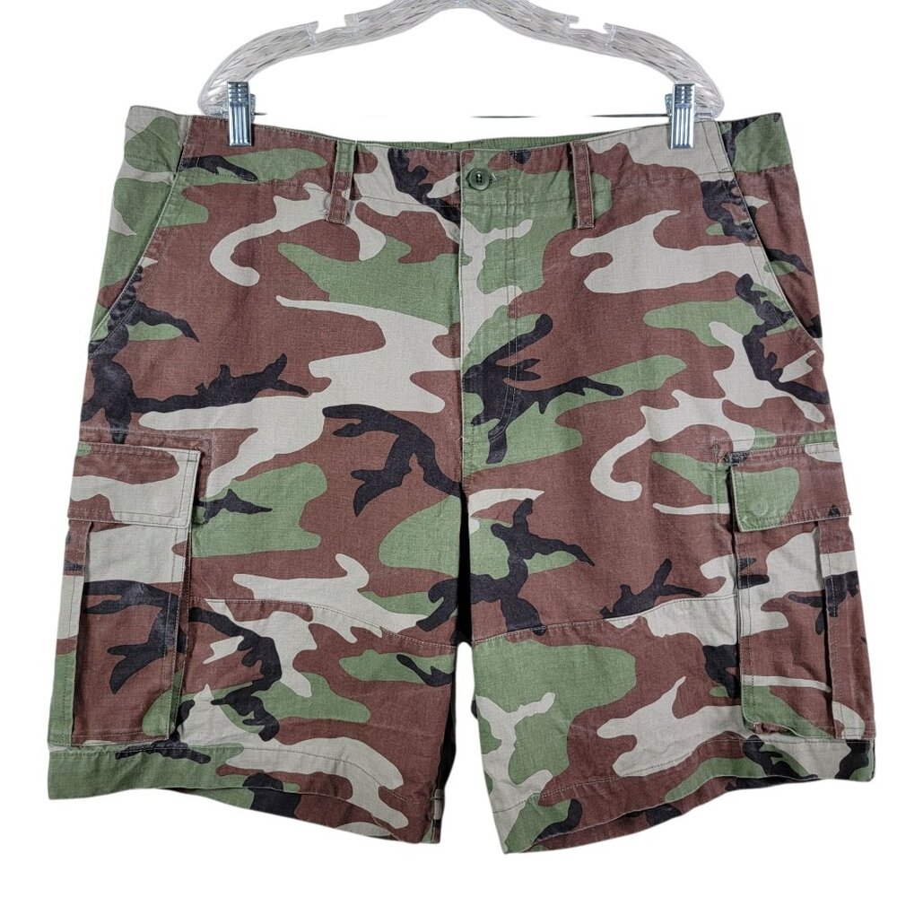 Lucky Brand Mens Green Cotton Camo Cargo Utility Paratrooper Shorts Size 40